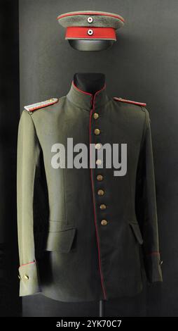 World War I (1914-1918). Cap and tunic of a German officer's uniform. Latvian War Museum. Riga. Latvia. Stock Photo