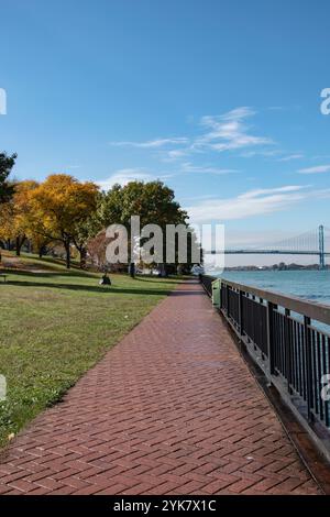 Battagello Riverwalk at Windsor Sculpture Garden park in Windsor, Ontario, Canada Stock Photo