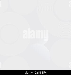 Vector white geometric abstract texture overlap layer on bright space. Lines effect decoration for banner. Graphic design circles elements. Stock Vector