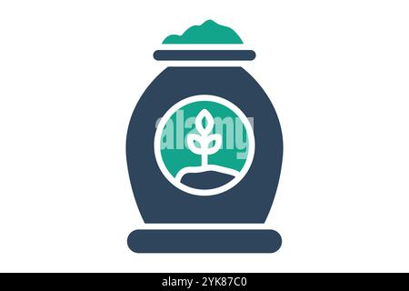 Fertilizer icon. solid icon style. icon related to gardening. gardening tools elements vector illustration Stock Vector