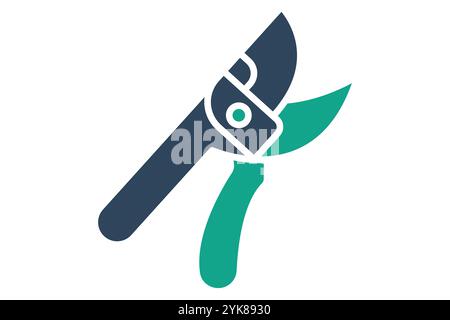 Shears icon. solid icon style. icon related to gardening. gardening tools elements vector illustration Stock Vector
