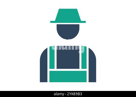 Gardener icon. solid icon style. icon related to gardening. nature elements vector illustration Stock Vector