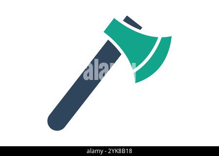 Axe icon. solid icon style. icon related to gardening. gardening tools elements vector illustration Stock Vector