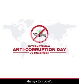 vector graphic of international anti corruption day good for international anti corruption day celebration. flat design. flyer design. Stock Vector