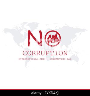 vector graphic of international anti corruption day good for international anti corruption day celebration. flat design. flyer design. Stock Vector