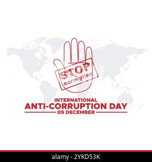 vector graphic of international anti corruption day good for international anti corruption day celebration. flat design. flyer design. Stock Vector