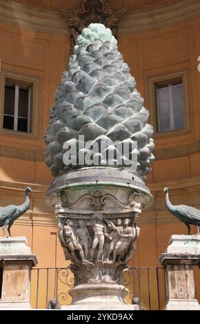 Fontana della Pigna (pinecone'. Roman fountain. 1st century AD. Courtyard. Vatican City. Stock Photo