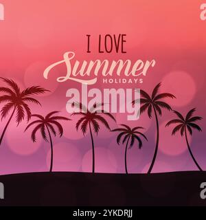 summer holidays beach scene background Stock Vector