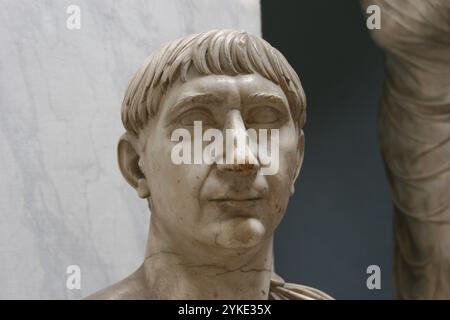 Portrait of emperor Trajan (53-177 AD). Vatican Museums. Stock Photo