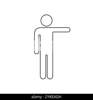 Man Pointing Right Icon. Stick Figure Point Action Direction Navigation ...