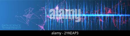 Big Data futuristic, technology light design. Vector datum digital background. Illustration innovation of data system. Hand drawn illustration. Stock Vector