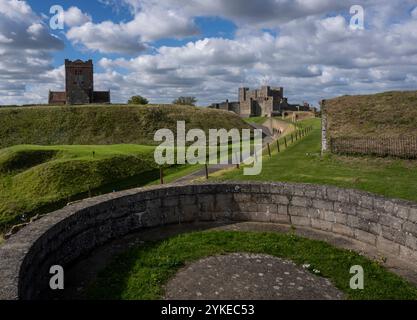 View of Dover Castle and grounds on a sunny day Stock Photo