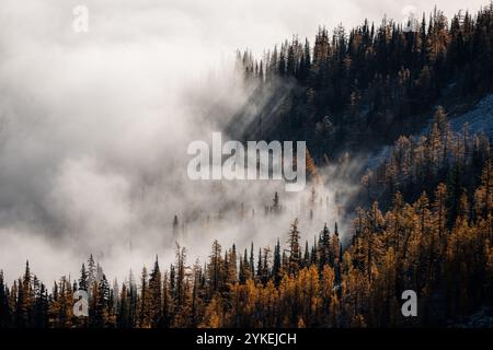 Washington Autumn in the Alpine Pacific Northwest Stock Photo