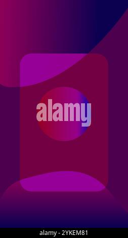Abstract vertical background with shapes overlapping purple blue and red color Stock Vector