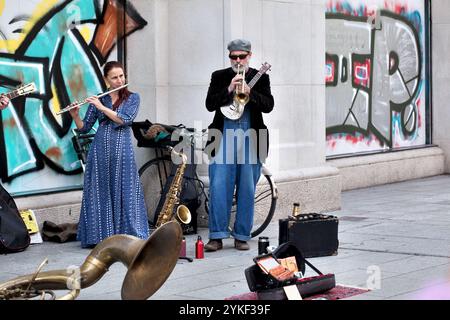 Buskers, Barcelona, Spain. Stock Photo