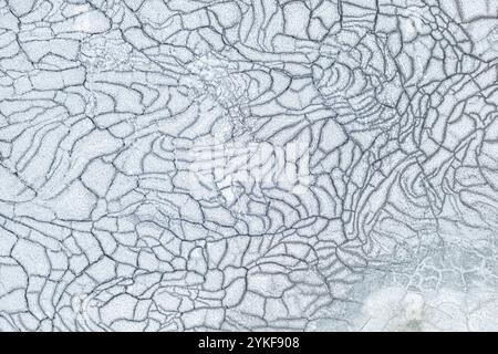 Detailed image showcasing the complex patterns of dry, cracked mud, highlighting textures that speak to natural processes and arid environments. Stock Photo