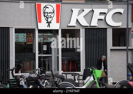 Copenhagen/ DenmarK/18 November 2024/ KFC kentucky fried chicken restaurant in danish capital. Photo.Francis Joseph Dean/Dean Pictures Not for commercial use Stock Photo