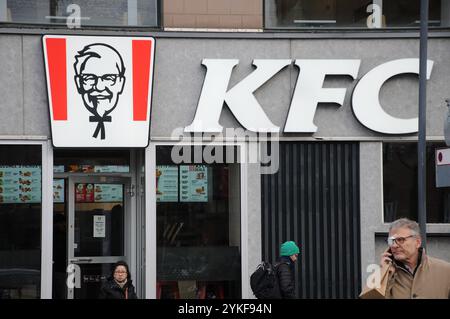 Copenhagen/ DenmarK/18 November 2024/ KFC kentucky fried chicken restaurant in danish capital. Photo.Francis Joseph Dean/Dean Pictures Not for commercial use Stock Photo