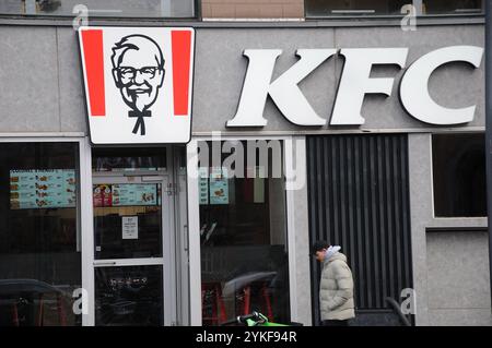 Copenhagen/ DenmarK/18 November 2024/ KFC kentucky fried chicken restaurant in danish capital. Photo.Francis Joseph Dean/Dean Pictures Not for commercial use Stock Photo