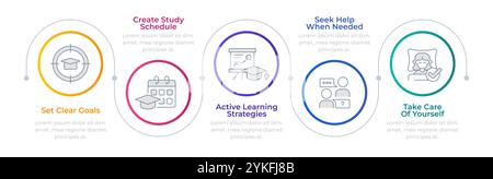 Academic performance infographic circles Stock Vector