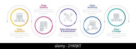 Data management infographic circles Stock Vector