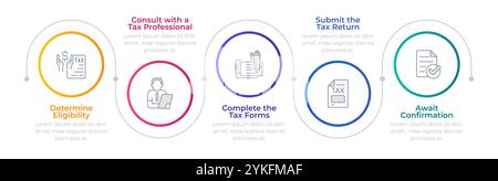 Tax management infographic circles Stock Vector