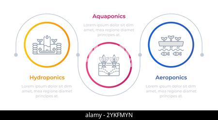 Vertical farming infographic circles Stock Vector