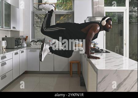 Professional Dancer Dancing At Home Stock Photo