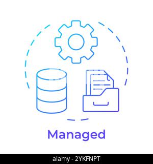 Managed stage blue gradient concept icon Stock Vector