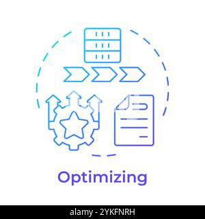 Optimizing stage blue gradient concept icon Stock Vector