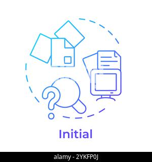Initial stage blue gradient concept icon Stock Vector