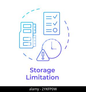 Storage limitation blue gradient concept icon Stock Vector