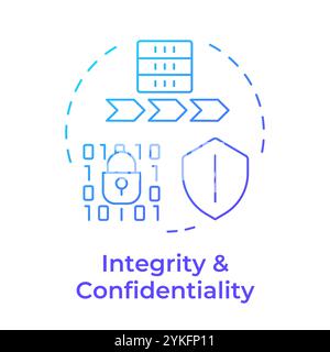 Integrity and confidentiality blue gradient concept icon Stock Vector