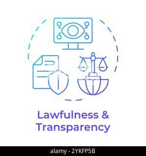 Lawfulness and transparency blue gradient concept icon Stock Vector