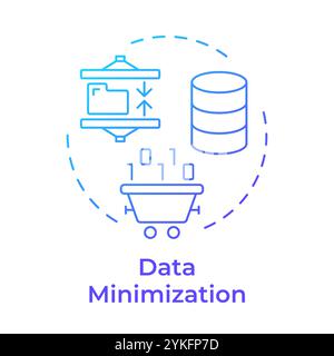 Data minimization blue gradient concept icon Stock Vector