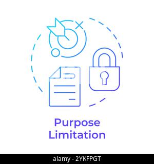 Purpose limitation blue gradient concept icon Stock Vector