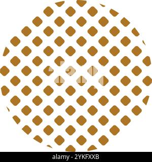 Circle with Asian pattern of geometric lined up bronze squares. Small elements created sense of flow movement within round visual focus. Simple vector Stock Vector