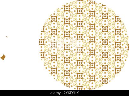 Chinese circle with Asian pattern of small abstract flowers. Small elements created sense of flow movement within round visual focus. Simple vector de Stock Vector