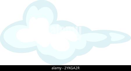 Xmas airy cloud. Xmas winter long elongated cloud in flat style. Festive New Year vector icon isolated on white background for decoration of holiday d Stock Vector