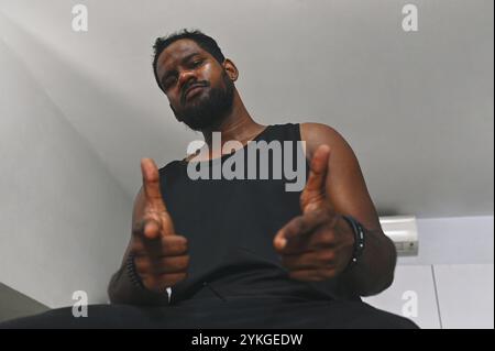 Hip Hop Dancer Practicing Hip Hop At Home Stock Photo