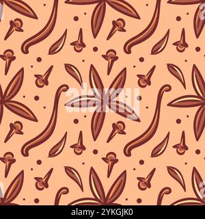 This stylish floral pattern featuring warm tones is perfect for use in various textiles and graphic design projects Stock Vector