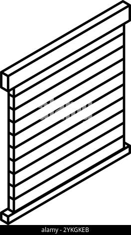 Shuttered window, Crime Prevention and Home Security Black and White Isometric Icon, Vector Illustration Stock Vector