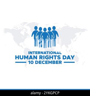 Human rights day is observed every year on December 10. Vector illustration on the theme of international human rights day. Template for banner, Stock Vector