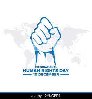 Human rights day is observed every year on December 10. Vector illustration on the theme of international human rights day. Template for banner, Stock Vector