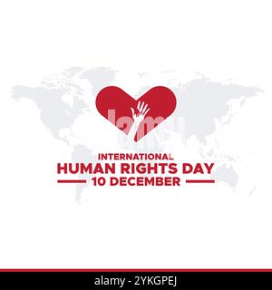 Human rights day is observed every year on December 10. Vector illustration on the theme of international human rights day. Template for banner, Stock Vector