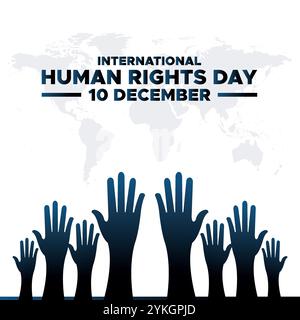 Human rights day is observed every year on December 10. Vector illustration on the theme of international human rights day. Template for banner, Stock Vector
