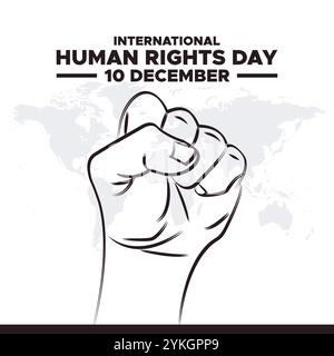 Human rights day is observed every year on December 10. Vector illustration on the theme of international human rights day. Template for banner, Stock Vector