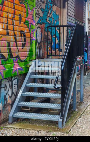 Wall art on the outside of the Parker Studios Building in Vancouver Canada Stock Photo