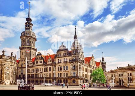 DRESDEN, GERMANY-SEPTEMBER 08, 2015 : Dresden Castle (Green Vault) in the historic center of Dresden. Green Vault in Dresden is a unique historic muse Stock Photo