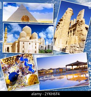 Collage of beautiful Egypt . Africa Stock Photo